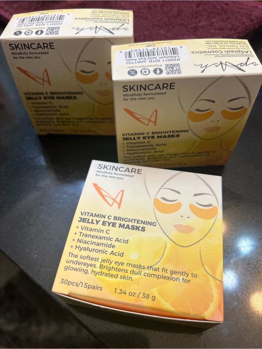 3 Box Bundle. Vitamin C Brightening Jelly Eye Masks — New In Boxes.
